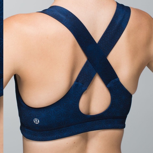 lululemon athletica Other - Lulu lemon Blue Sports Bra with Geometric Pattern Size 4
